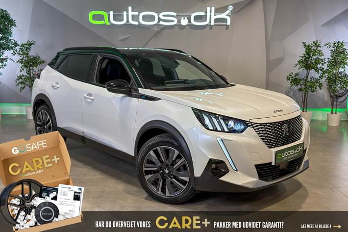 Hvid Peugeot e-2008 fra 2023 set udefra