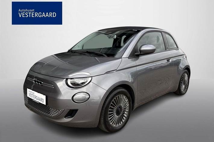 Grå Fiat 500e fra 2021 set udefra