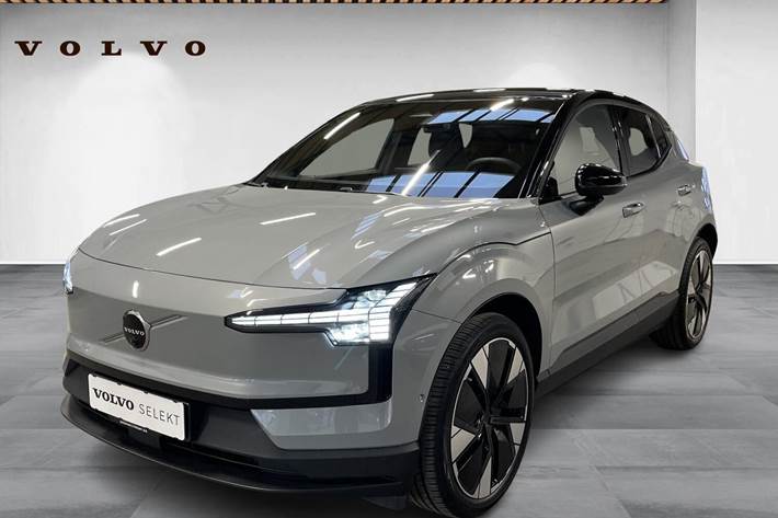Grå Volvo EX30 fra 2024 set udefra