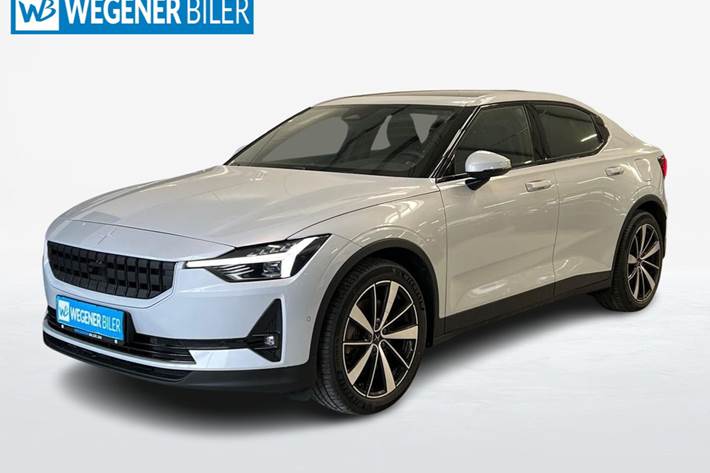 Hvid Polestar 2 fra 2022 set udefra
