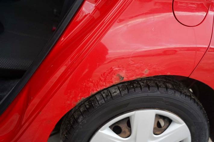 Rød Toyota Aygo fra 2010