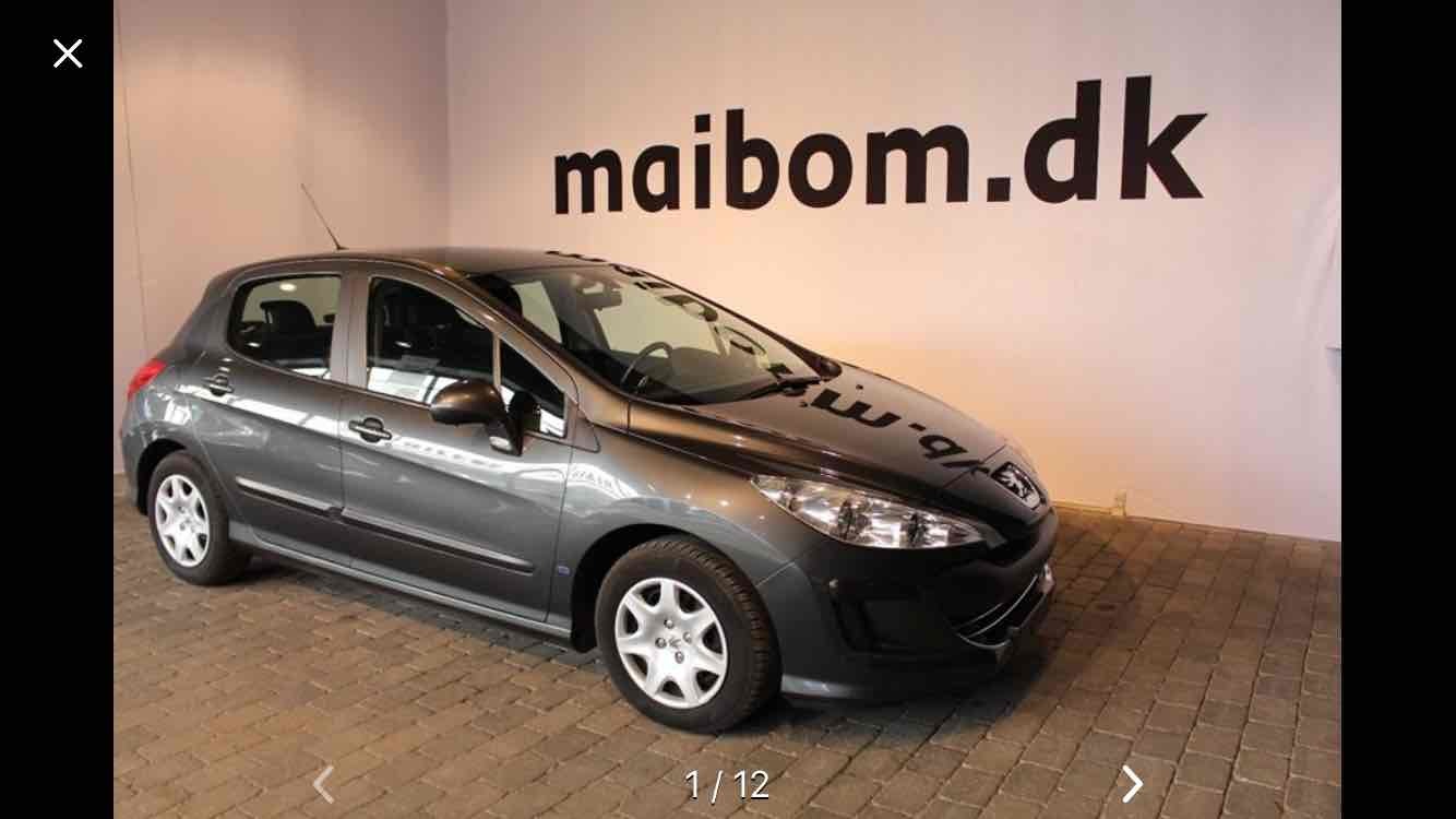 Grå Peugeot 308 fra 2009