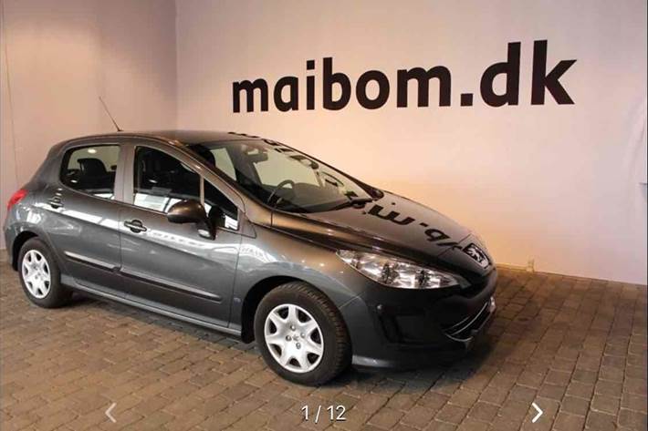 Grå Peugeot 308 fra 2009