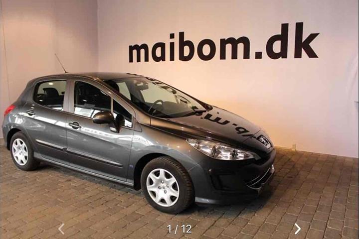 Grå Peugeot 308 fra 2009