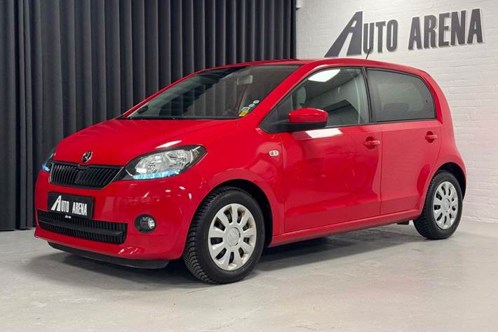 Rød Skoda Citigo fra 2017 set udefra