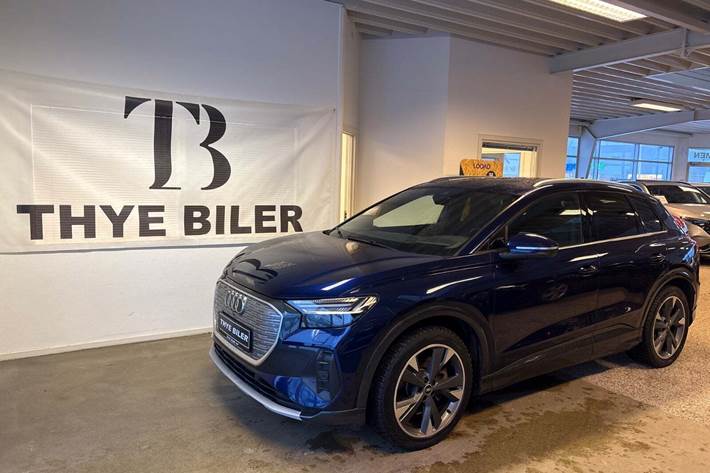 Blå Audi Q4 e-tron fra 2022