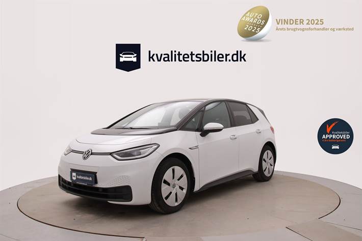 Hvid VW ID.3 fra 2021 set udefra
