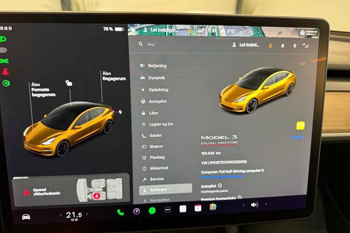 Brun Tesla Model 3 fra 2021