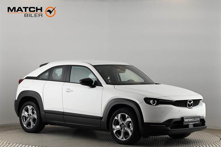 Hvid Mazda MX-30 fra 2021 set udefra