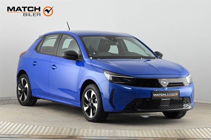 Blå Opel Corsa-e fra 2023 set udefra