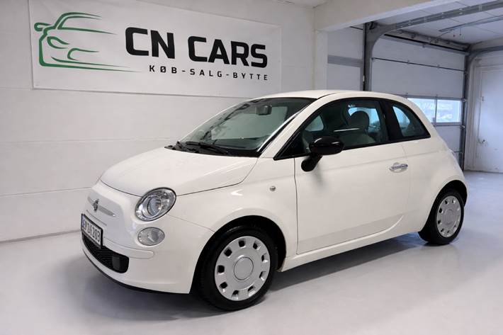 Hvid Fiat 500 fra 2008