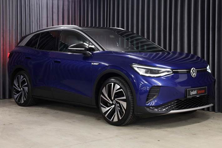 Blå VW ID.4 fra 2021 set udefra