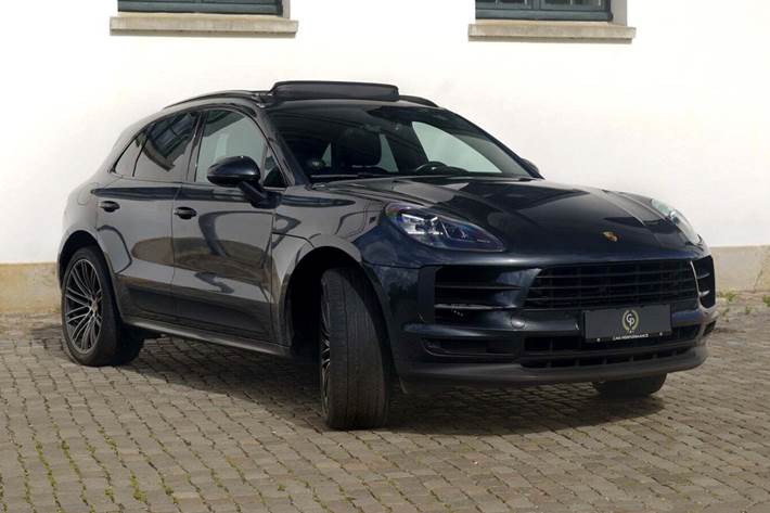 Grå Porsche Macan S fra 2019 set udefra