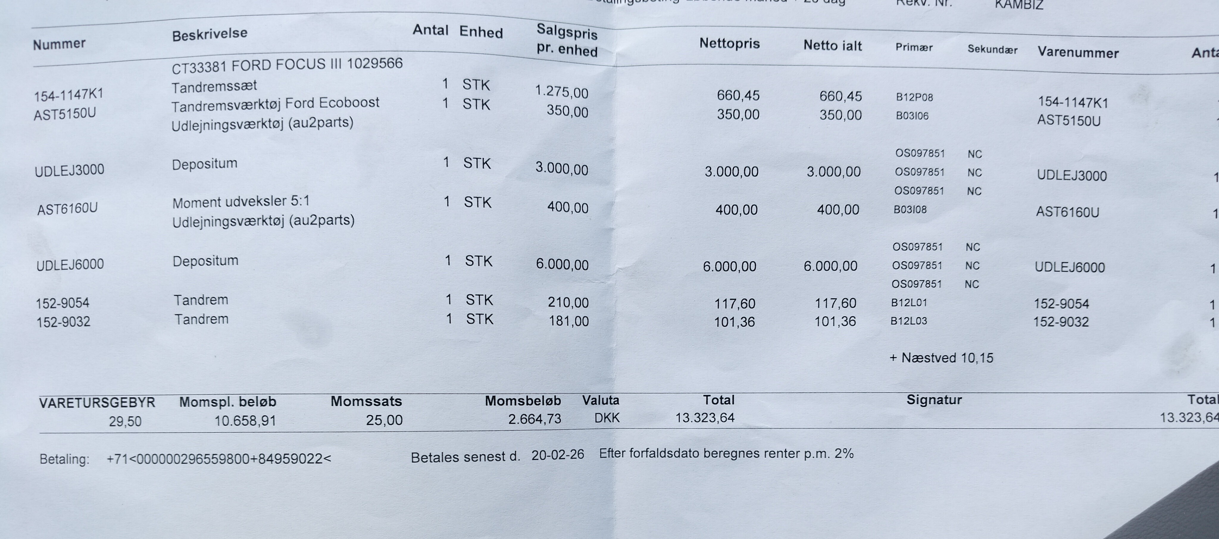 Grå Ford Focus fra 2016