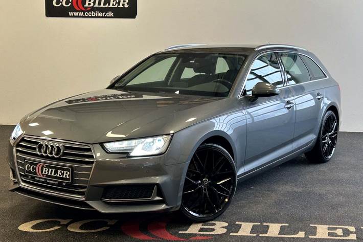 Grå Audi A4 fra 2019 set udefra