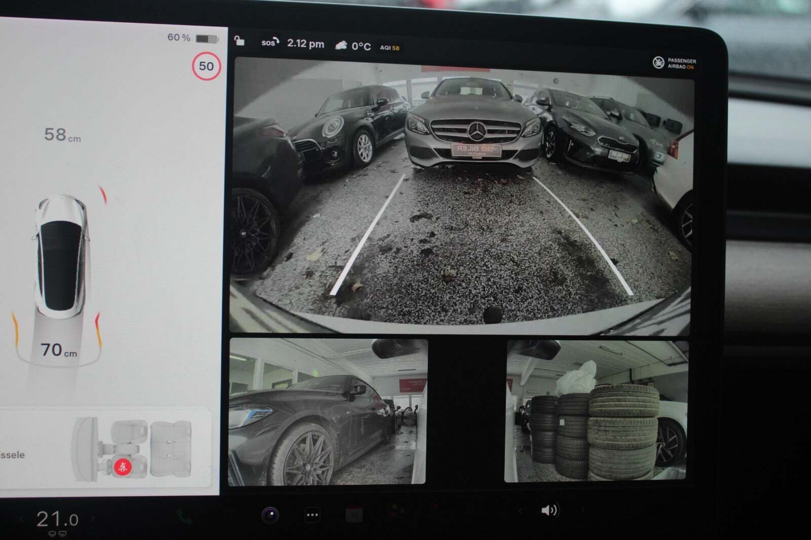 Hvid Tesla Model 3 fra 2021