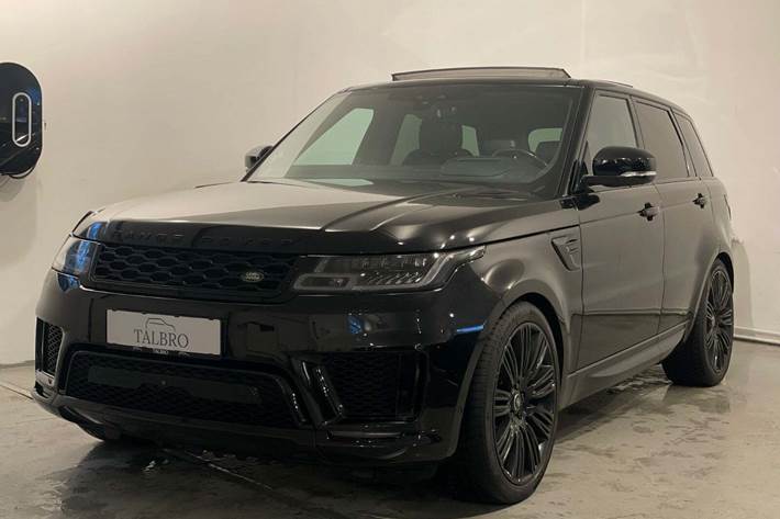Sort Land Rover Range Rover sport fra 2018 set udefra