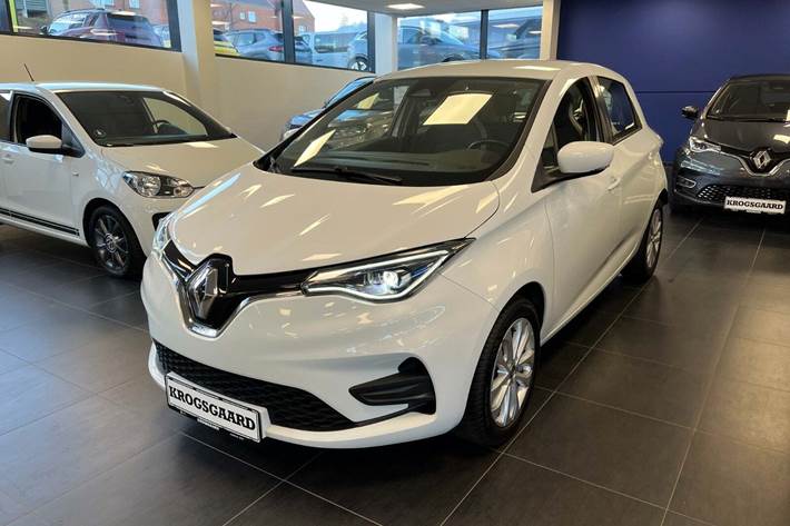 Hvid Renault Zoe fra 2021 set udefra