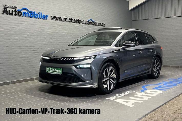 Grå Skoda Enyaq fra 2026 set udefra