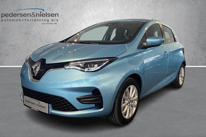Blå Renault Zoe fra 2021 set udefra