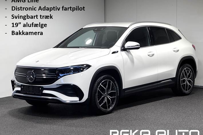 Hvid Mercedes EQA250 fra 2022 set udefra