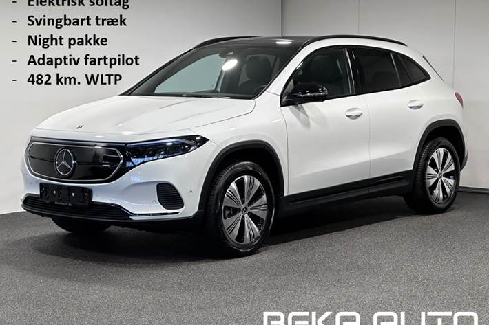 Hvid Mercedes EQA250 fra 2023 set udefra