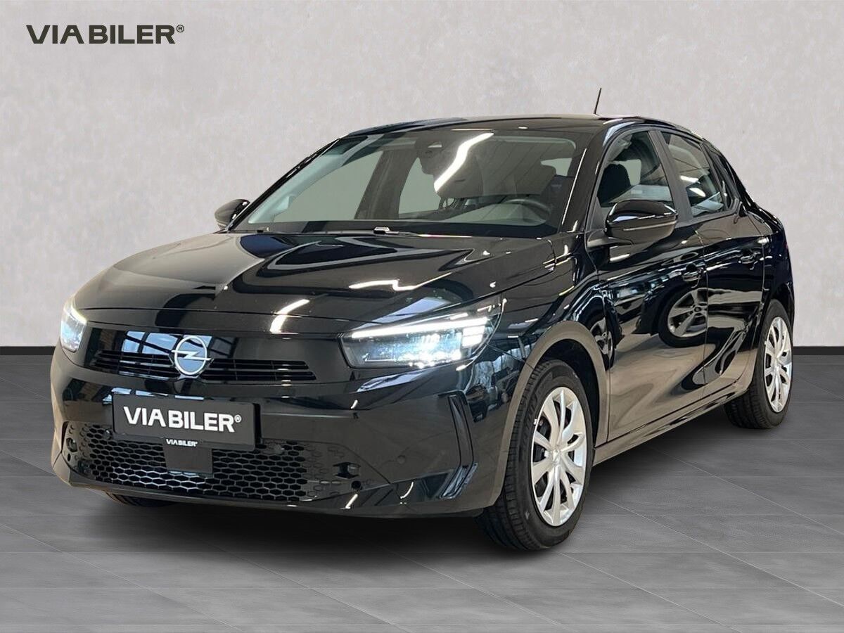 Sort Opel Corsa-e fra 2025 set udefra