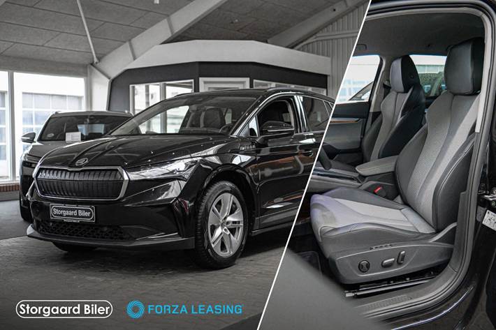Sort Skoda Enyaq fra 2024 set udefra