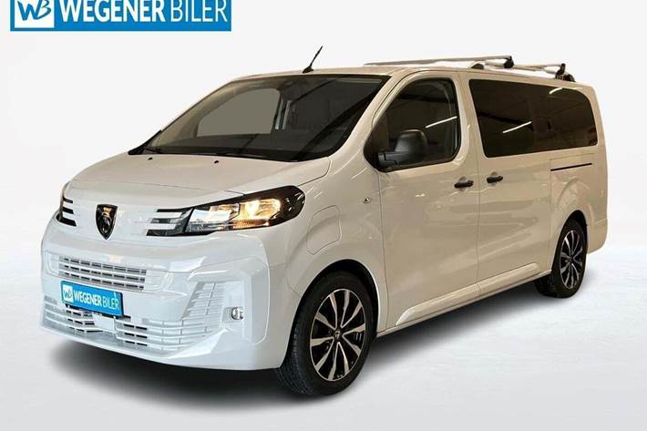 Hvid Peugeot e-Traveller fra 2024 set udefra