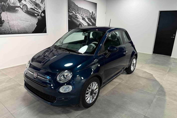 Blå Fiat 500 fra 2016