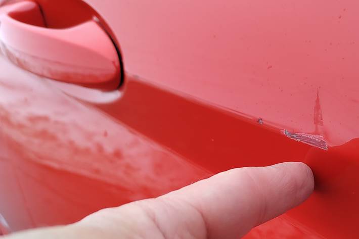 Rød Ford Fiesta fra 2016