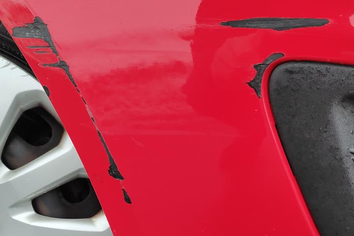 Rød Ford Fiesta fra 2016