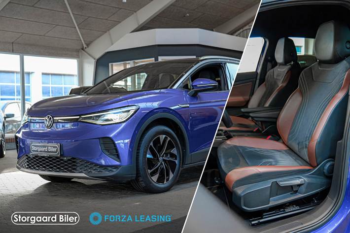 Blå VW ID.4 fra 2023 set udefra