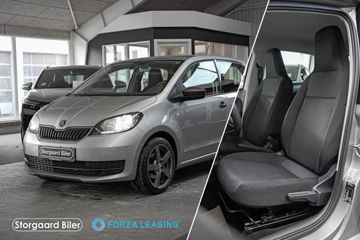 Beige Skoda Citigo fra 2019 set udefra