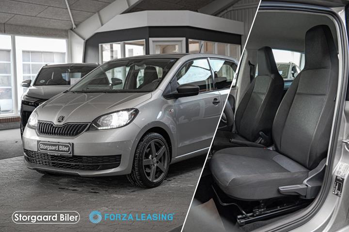 Beige Skoda Citigo fra 2019 set udefra
