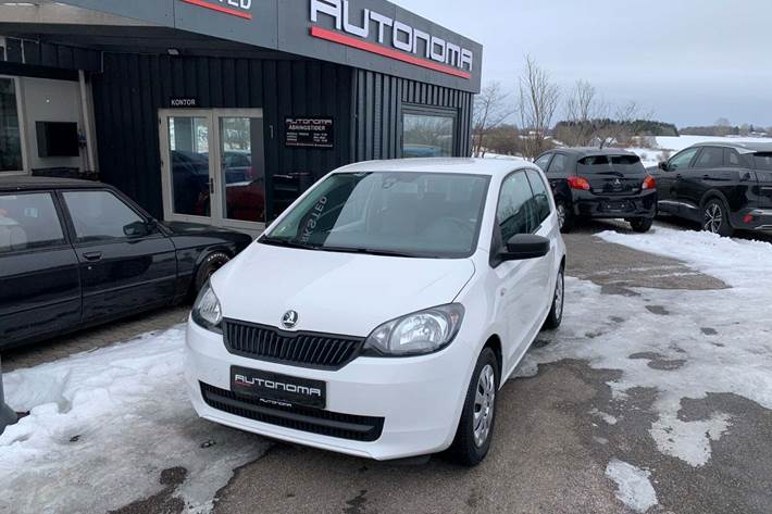 Hvid Skoda Citigo fra 2013 set udefra