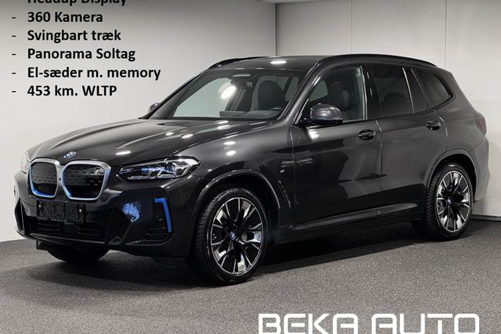 Grå BMW iX3 fra 2023 set udefra