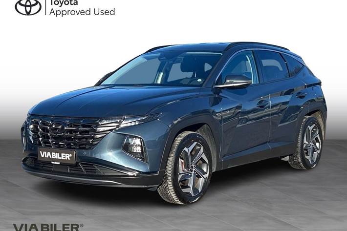 Blå Hyundai Tucson fra 2021 set udefra