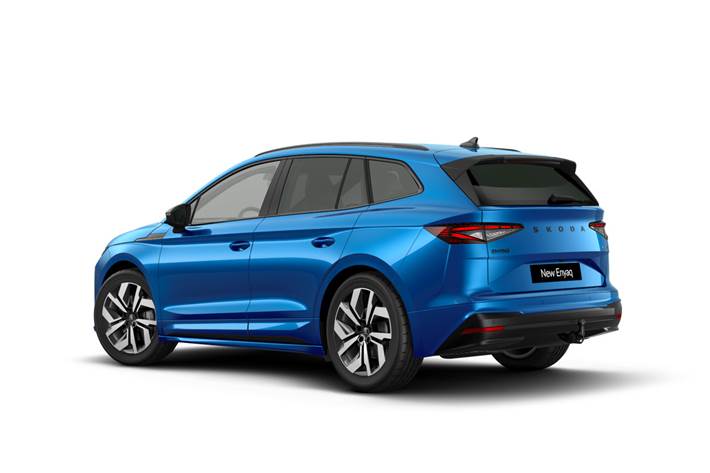 Blå Skoda Enyaq fra 2026