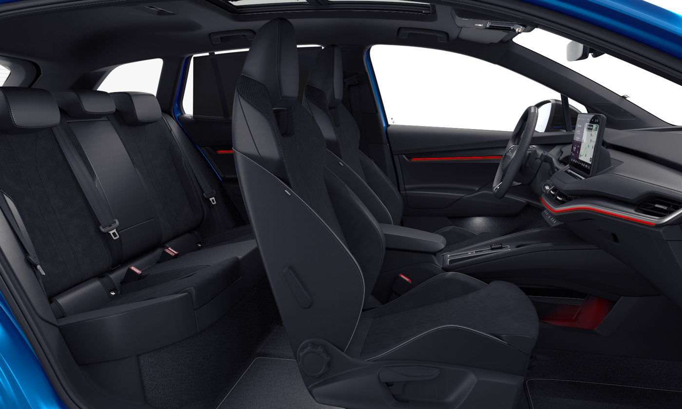 Blå Skoda Enyaq fra 2026