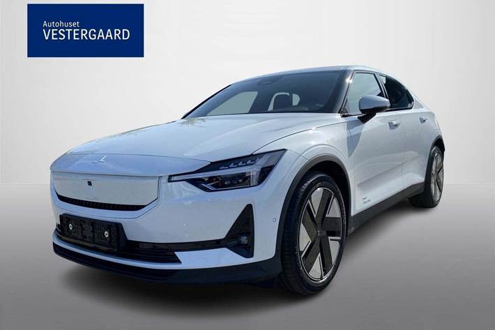 Hvid Polestar 2 fra 2025 set udefra