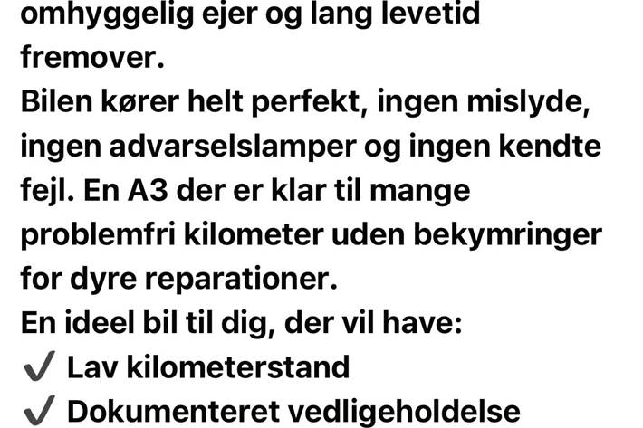 Hvid Audi A3 Sportback fra 2015