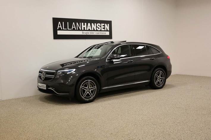 Grå Mercedes EQC400 fra 2020 set udefra