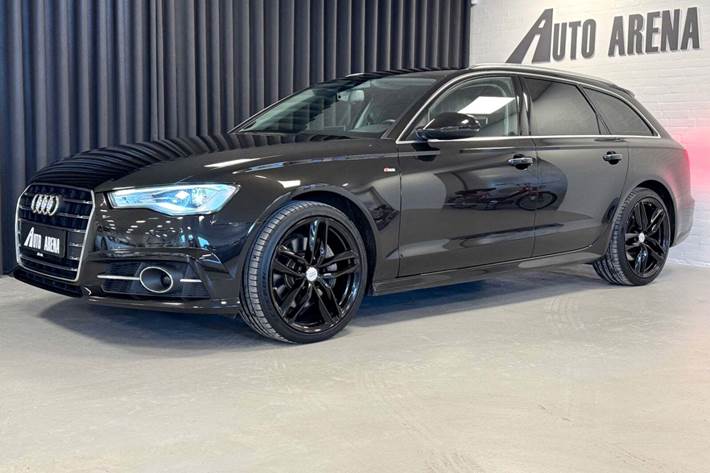 Sort Audi A6 fra 2017 set udefra