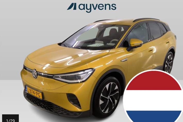 Gul VW ID.4 fra 2021 set udefra