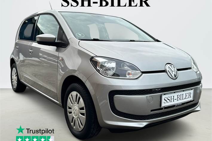 Sølv VW UP! fra 2013 set udefra