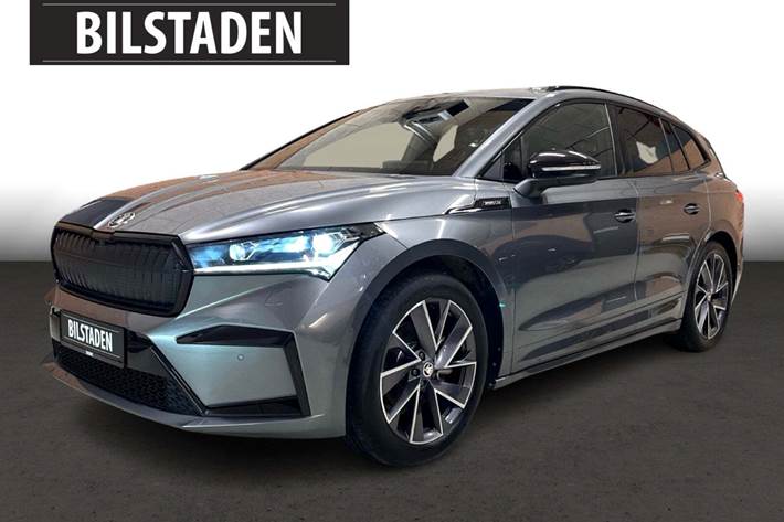 Grå Skoda Enyaq fra 2022 set udefra