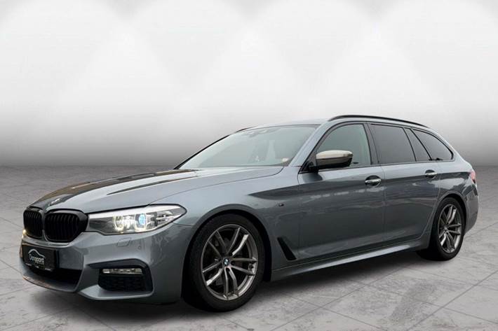 Grå BMW 520d fra 2018 set udefra