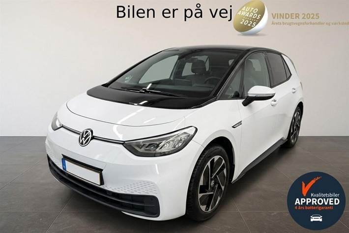 Hvid VW ID.3 fra 2021 set udefra