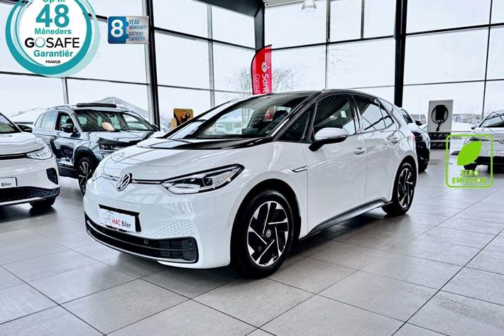 Hvid VW ID.3 fra 2022 set udefra